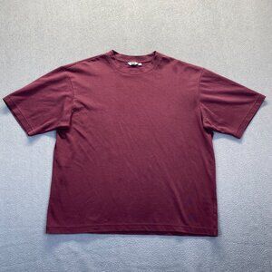 Uniqlo Mens Maroon red Crew Neck Short Sleeve T-shirts,Size XL